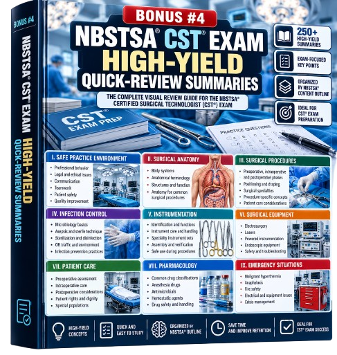 Bonus #4: NBSTSA CST® Exam Quick-Review Flash Summaries