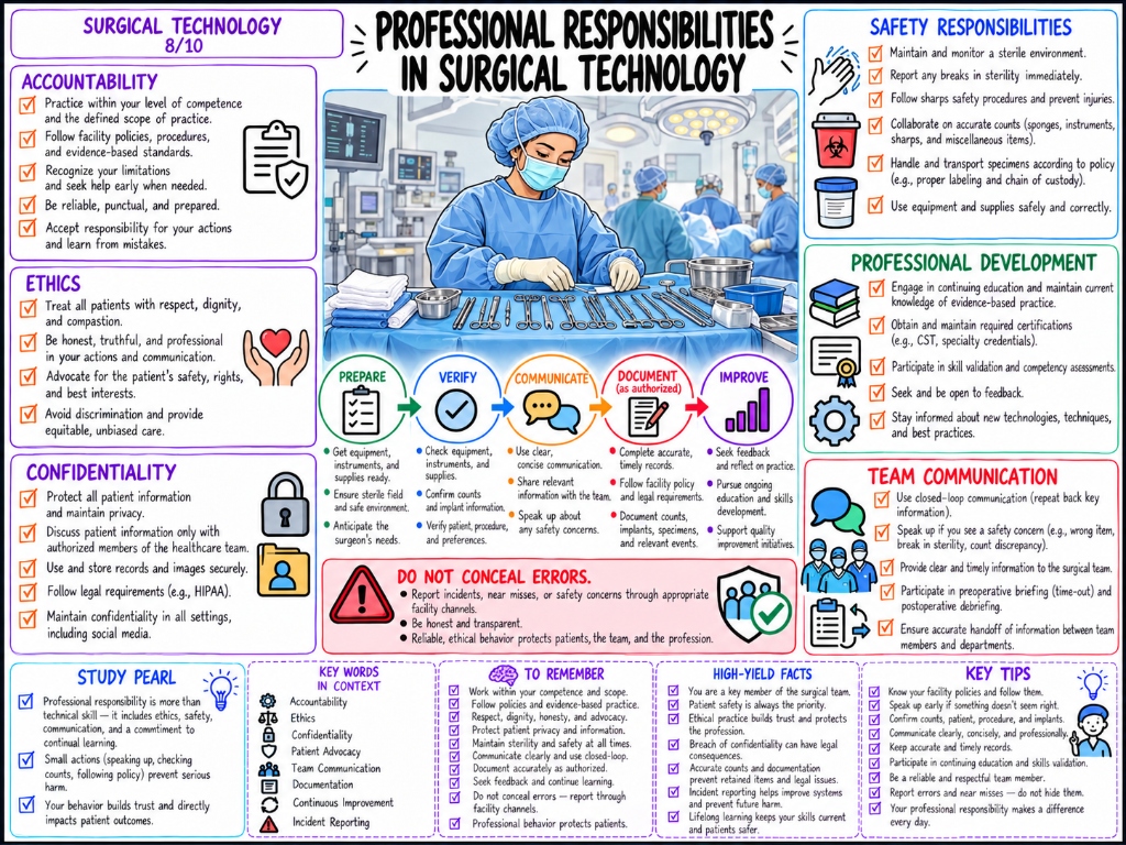 Professional Responsibilities in Surgical Technology (8/10)