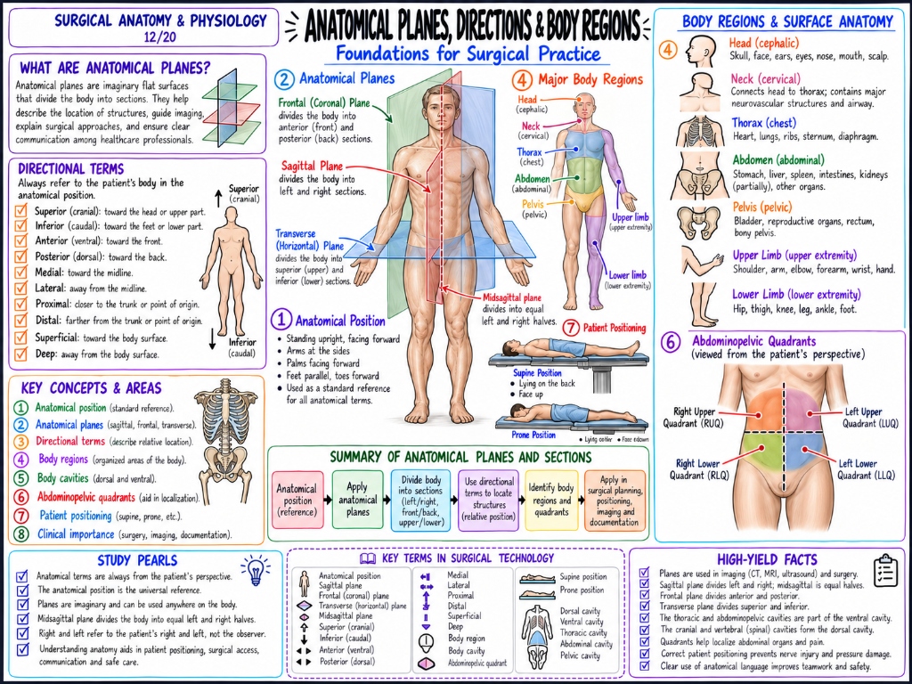 Anatomical Planes, Directions & Body Regions (12/20)